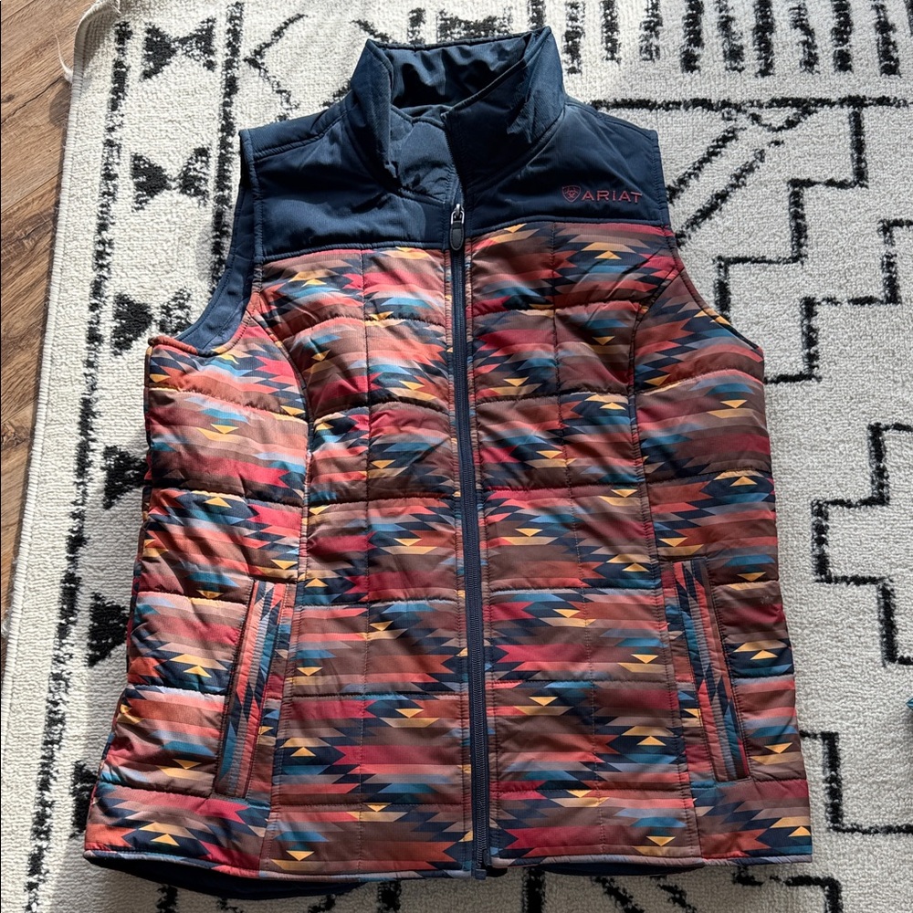 Ariat Navy and Multicolor Patterned Vest